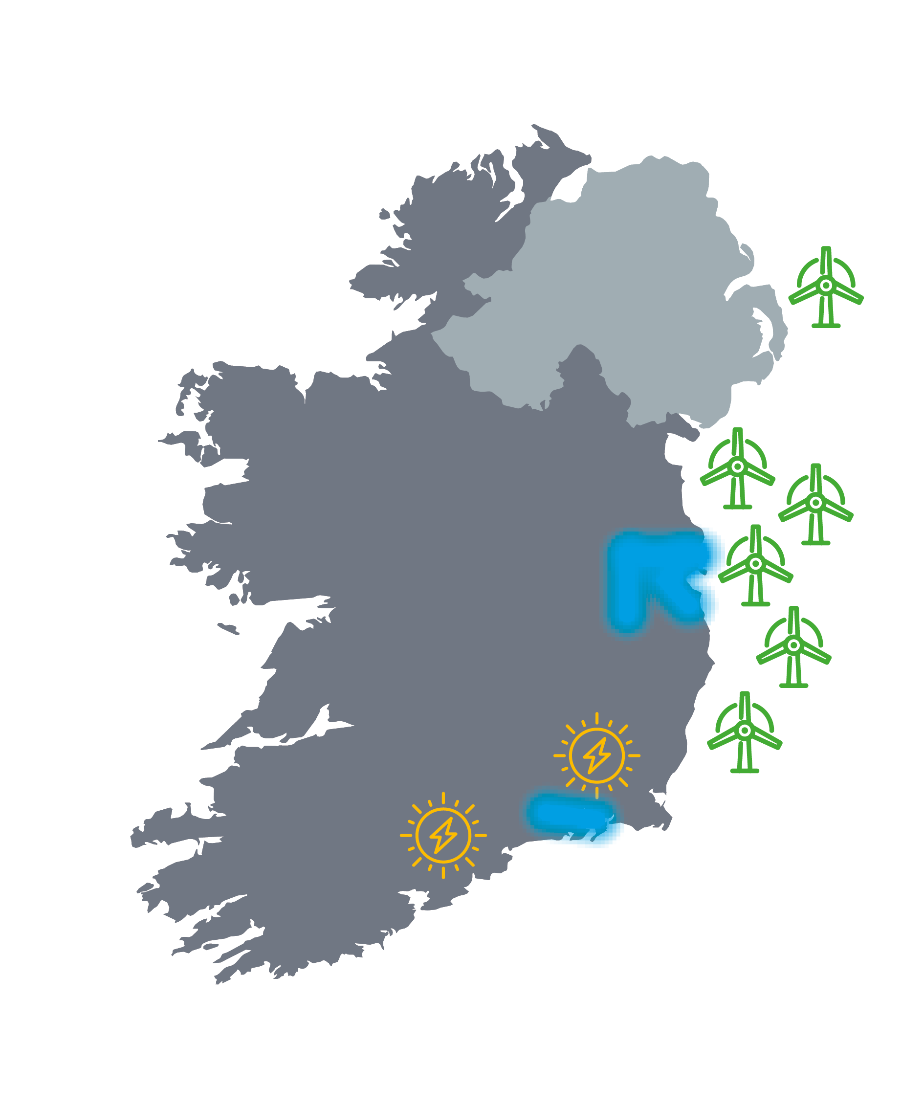 Map of Ireland - Approach 1 diagrammed